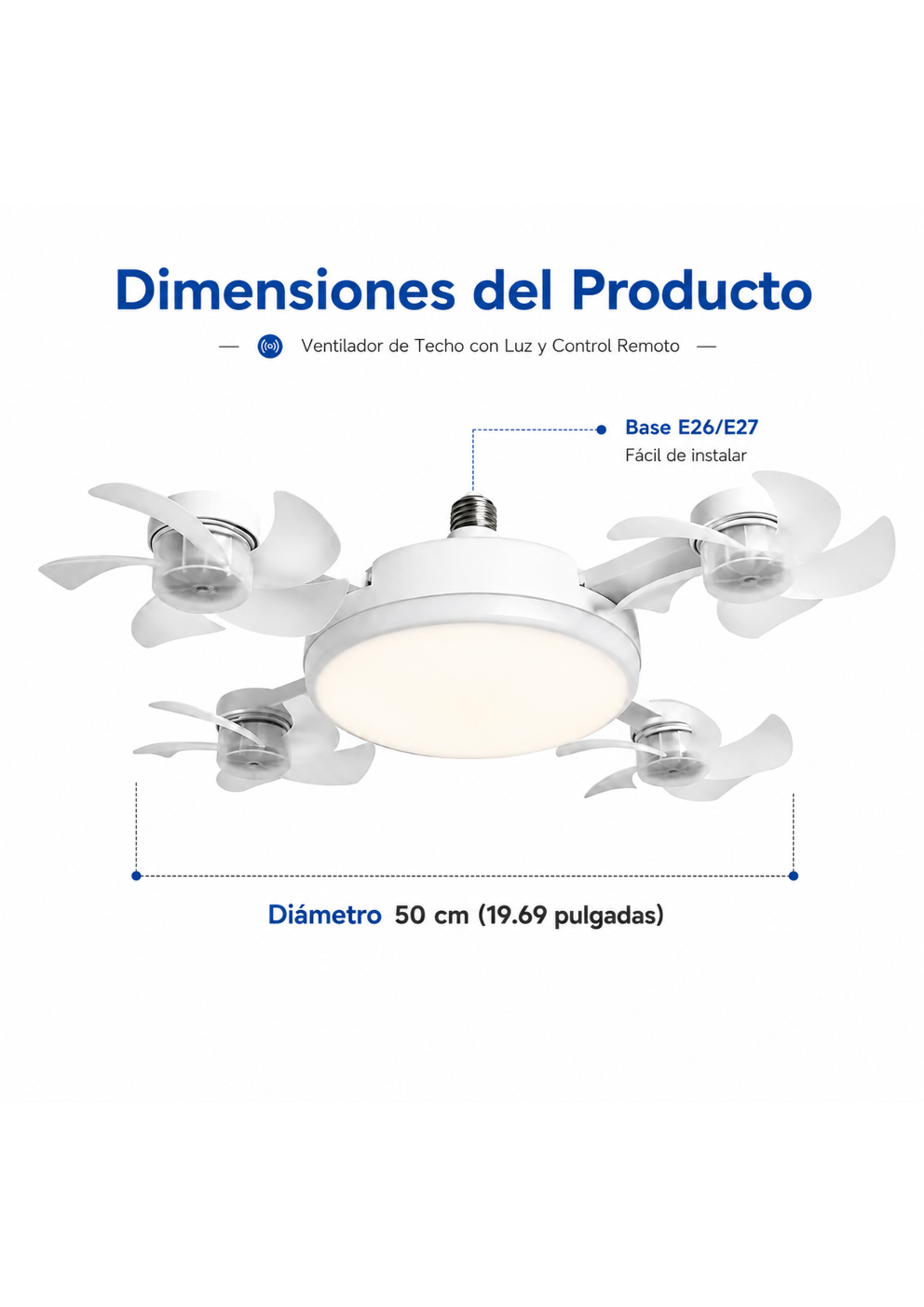 ventilador de techo con aspas plegable