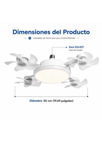 ventilador de techo con aspas plegable