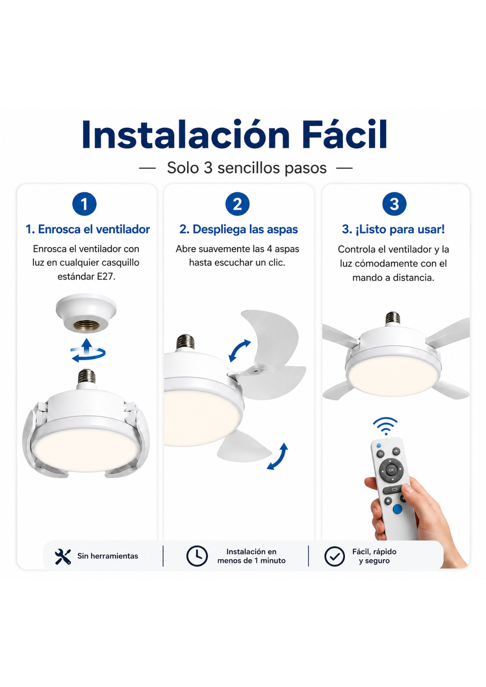 ventilador de techo con aspas plegable